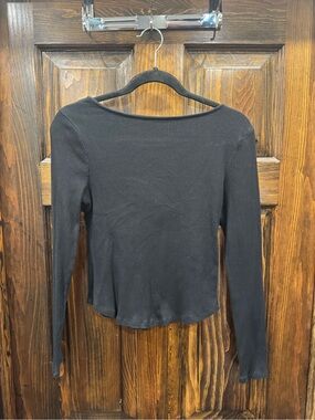 Cotton On Black Ribbed Long-Sleeve Top